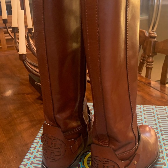 Tory Burch Derby riding boots in Almond - Picture 8 of 10